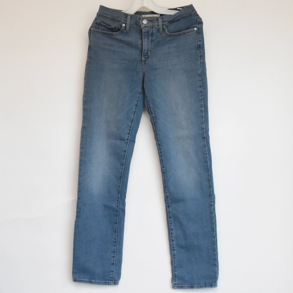 Levi's 314 Shaping Straight Jeans Women’s Size 28 Blue Stretch Mid Rise Denim - Picture 3 of 4